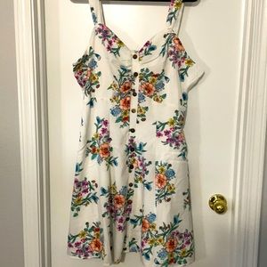 NWOT white floral dress size 1X